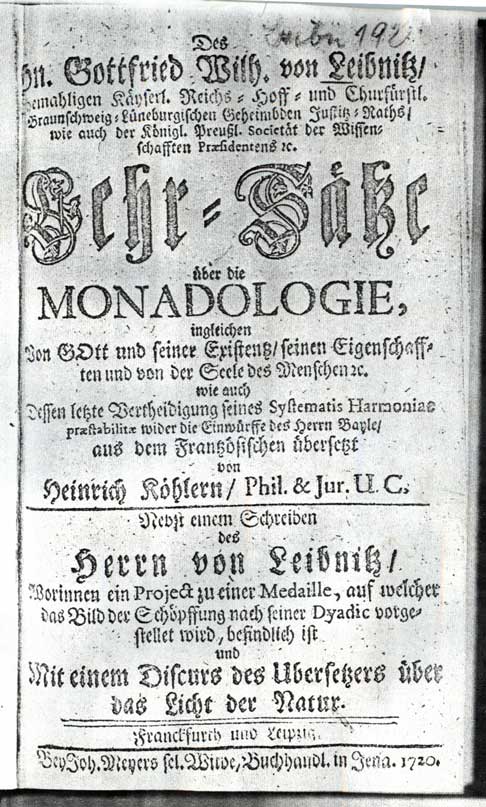 Leibniz, Monadologie