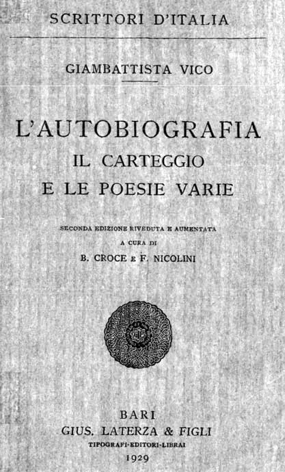 Vico, Autobiografia