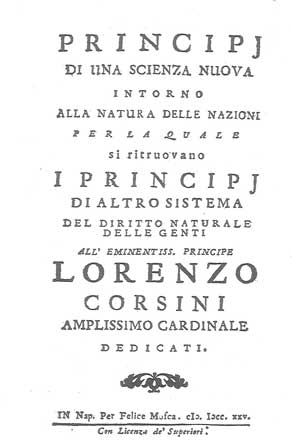 Vico, Scienza Nova 1725