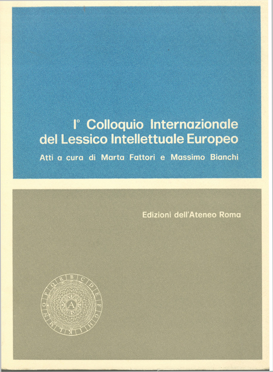 I° Colloquio Internazionale - copertina volume