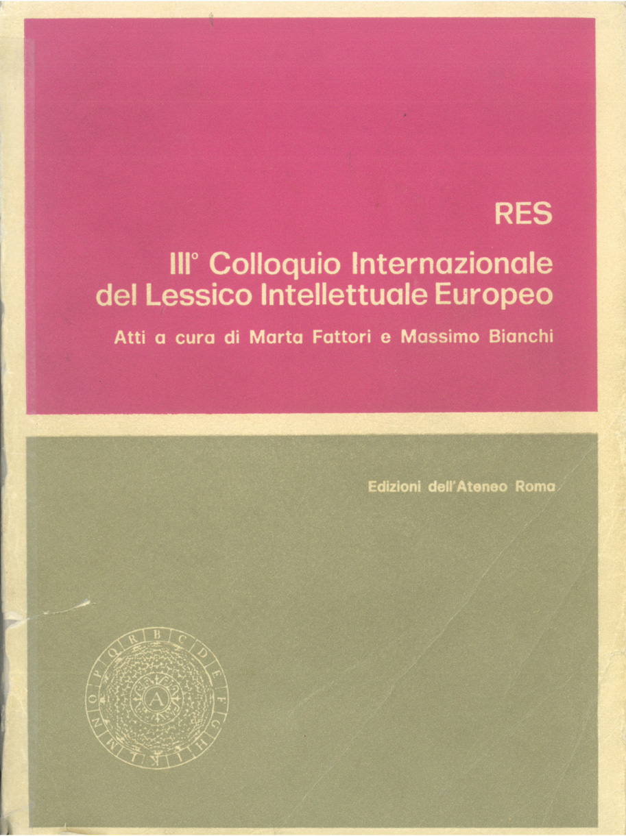 Res - copertina volume