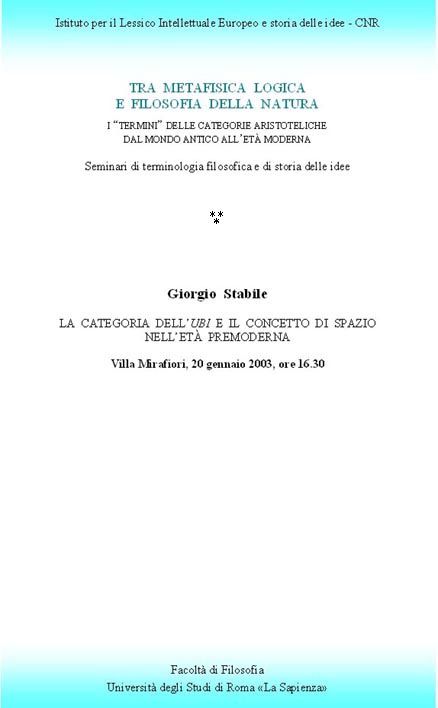 Locandina seminario Stabile